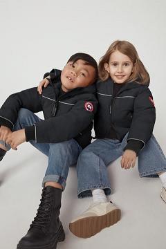 Chamarras Canada Goose Niños México - Grizzly Chaqueta De Bombardero Negros SI9356720